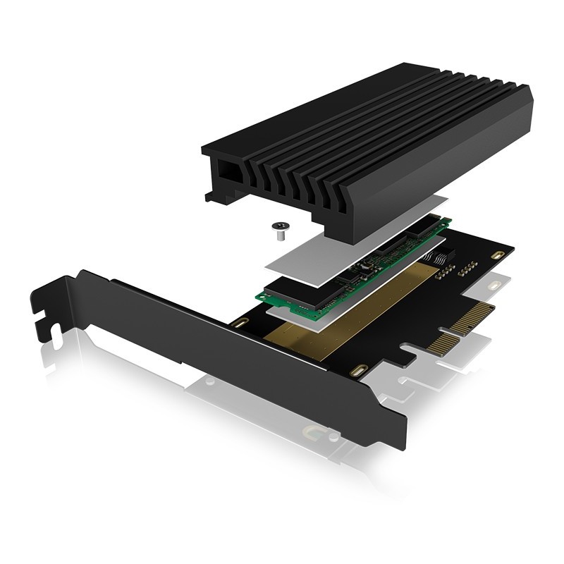 PCI Express Card (x4) to 1x M.2 NVMe 2280 2260 2242 with Heatsink - RaidSonic — Buy in Cyprus with Fast Delivery