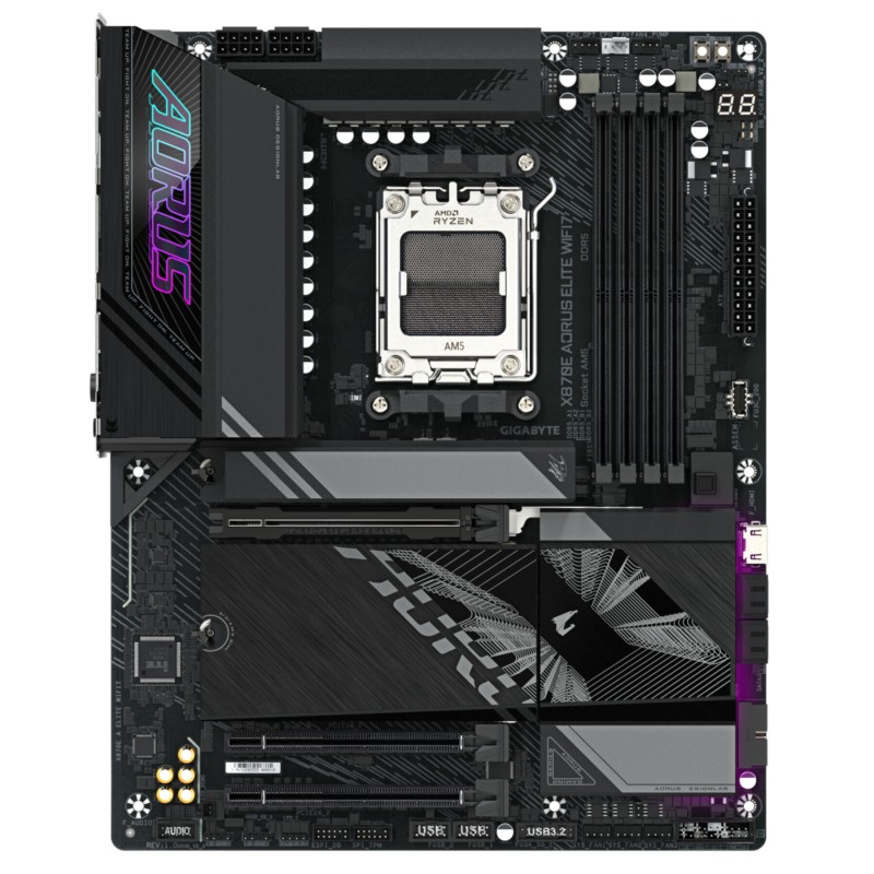 Gigabyte GA-X870E A ELITE WIFI7 - AM5 ATX Motherboard, DDR5, 4x M.2, Wi-Fi 7, 2.5Gb LAN, Bluetooth 5.4, Black