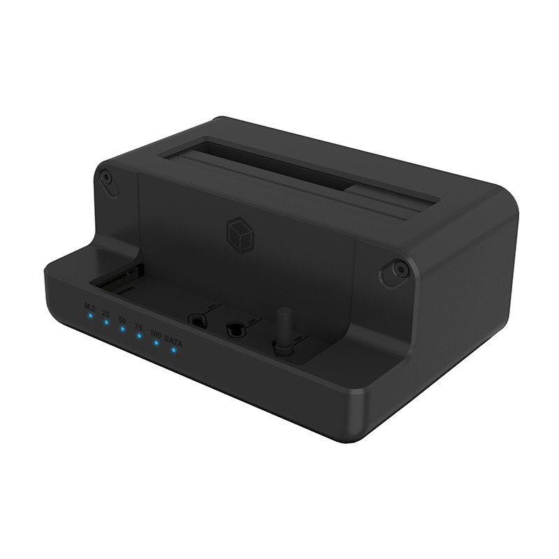 ICY BOX Cloner and Docking Station for M.2 NVMe SSD and 2.5/3.5" SATA HDD/SSD - IB-2914MSCL-C31 - Black Aluminum, USB-C