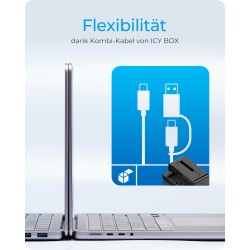 ICY BOX Cloner and Docking Station for M.2 NVMe SSD and 2.5/3.5" SATA HDD/SSD - IB-2914MSCL-C31 - Black Aluminum, USB-C