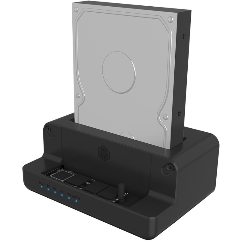ICY BOX Cloner and Docking Station for M.2 NVMe SSD and 2.5/3.5" SATA HDD/SSD - IB-2914MSCL-C31 - Black Aluminum, USB-C