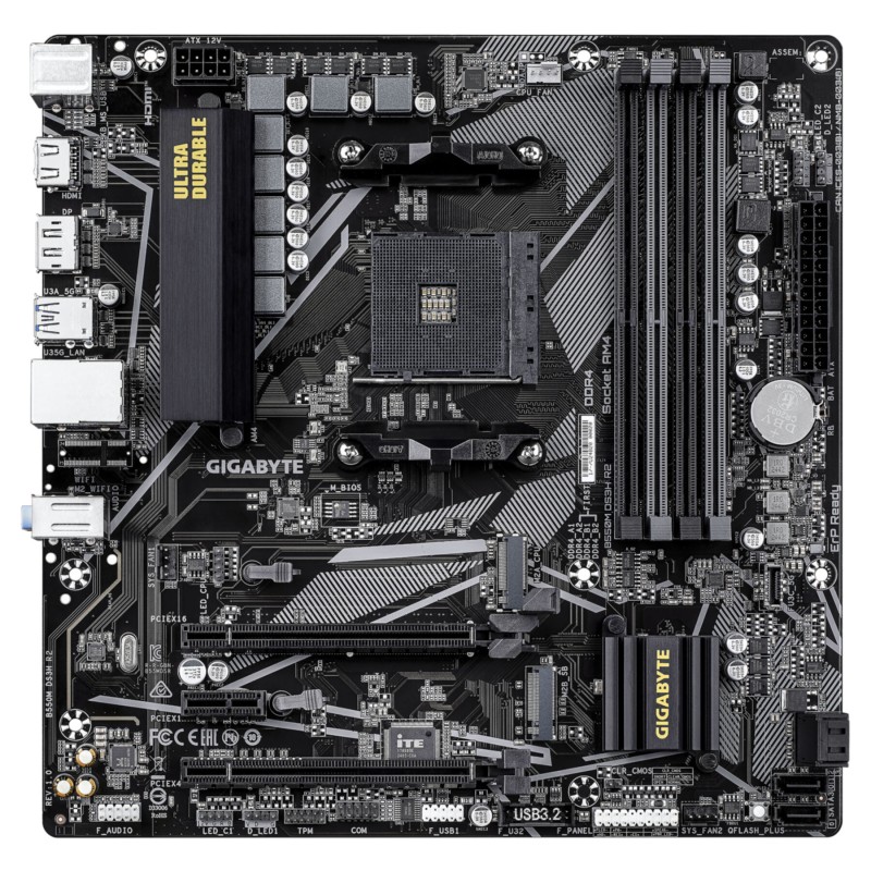 GIGABYTE GA-B550M-DS3H R2.0 - B550 Micro-ATX AM4 Motherboard, DDR4, 4 DIMM, 128GB Max — Buy in Cyprus with Fast Delivery