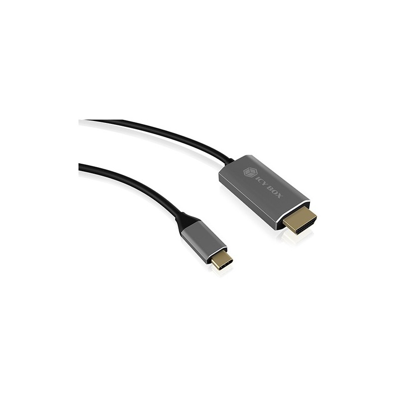 USB-C to HDMI Adapter - ST-ST - 1.8m, 4K60Hz - ICY BOX Black — Buy in Cyprus with Fast Delivery