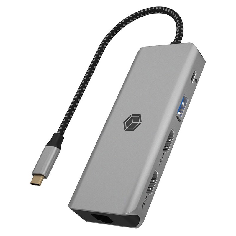 ICY BOX IB-DK4012-CPD USB-C 9-in-1 PD 100W Docking Station - IB-DK4012-CPD - Anthracite/Black