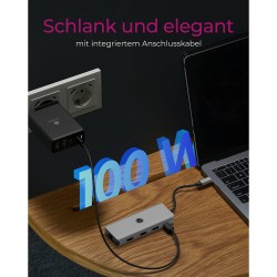 ICY BOX IB-DK4012-CPD USB-C 9-in-1 PD 100W Docking Station - IB-DK4012-CPD - Anthracite/Black