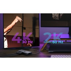 ICY BOX IB-DK4012-CPD USB-C 9-in-1 PD 100W Docking Station - IB-DK4012-CPD - Anthracite/Black