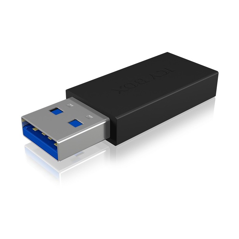 Adapter ICY BOX USB-A to USB-C Black (M) - IB-CB015 - Black, USB-C 3.1 Gen 2 to USB-A 3.1 Gen 2, 10 Gbit/s