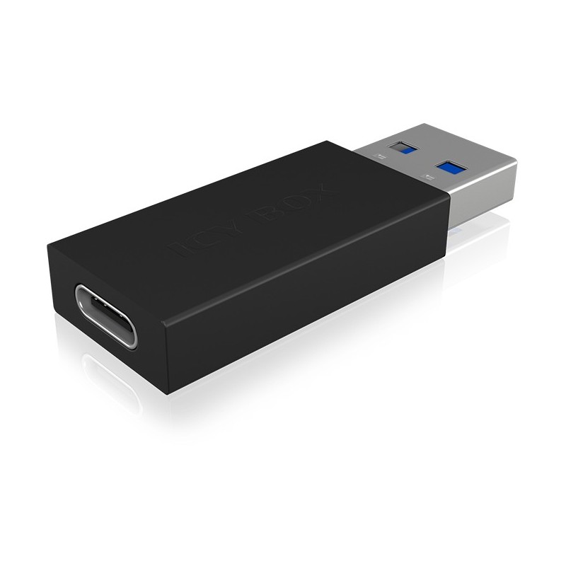 Adapter ICY BOX USB-A to USB-C Black (M) - IB-CB015 - Black, USB-C 3.1 Gen 2 to USB-A 3.1 Gen 2, 10 Gbit/s