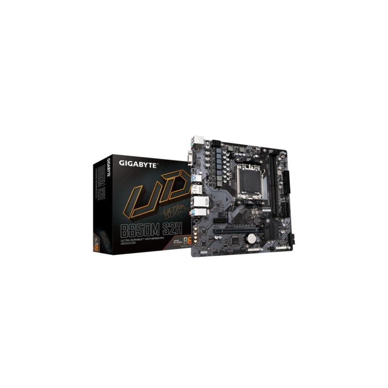 Gigabyte GA-B650M S2H - AM5 Micro-ATX Motherboard (B650), DDR5, 2x DIMM (128GB), HDMI 2.1, PCIe 4.0