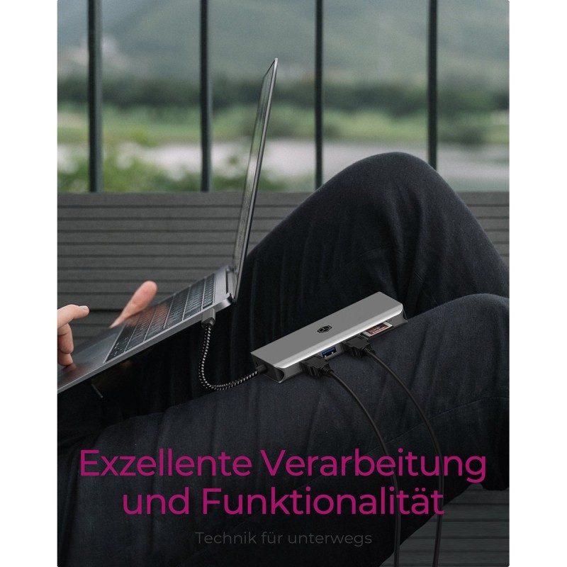 ICY BOX IB-DK4061-CPD USB-C 12-in-1 PD 100W DockingStation - IB-DK4061-CPD - Grey — Buy in Cyprus with Fast Delivery