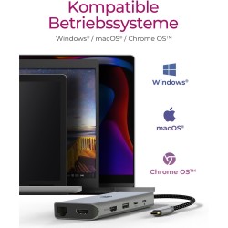 ICY BOX IB-DK4061-CPD USB-C 12-in-1 PD 100W DockingStation - IB-DK4061-CPD - Grey — Buy in Cyprus with Fast Delivery