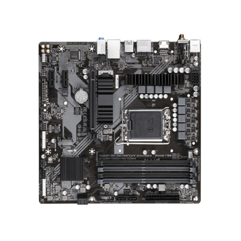 GIGABYTE GA-B760M DS3H AX DDR4 - LGA1700 Micro-ATX Motherboard, Intel B760, 4x DDR4 (128GB), Wi-Fi 6E, 2.5GbE, USB-C