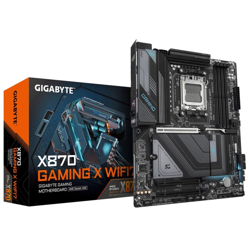 GIGABYTE GA-X870 GAMING X WIFI7 - AM5 ATX Motherboard, DDR5 256GB, Wi‑Fi 7, PCIe 5.0, USB4, 2.5Gb LAN (Black)