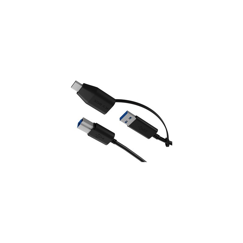 ICY BOX USB-A to USB-B (ST-ST) 1m + USB-A to USB-C (BU-ST) Adapter - Black — Buy in Cyprus with Fast Delivery