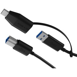 ICY BOX USB-A to USB-B (ST-ST) 1m + USB-A to USB-C (BU-ST) Adapter - Black — Buy in Cyprus with Fast Delivery