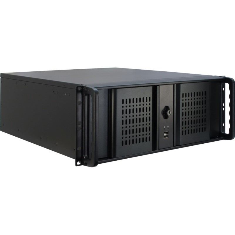 4HE Inter-Tech 4U-IPC 4098-S - 4098-S - Black rack server case, 4U, Steel, supports ATX, micro-ATX, Mini-ITX