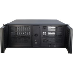 4HE Inter-Tech 4U-IPC 4098-S - 4098-S - Black rack server case, 4U, Steel, supports ATX, micro-ATX, Mini-ITX