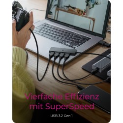 ICY BOX IB-HUB1424-C3 USB-C USB 3.2 HUB 4xUSB 3.2 - IB-HUB1424-C3 - USB-C Hub 4-Port USB 3.2