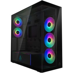 Arctic Xtender Mirror Black Midi Tower PC Case - E-ATX Support, Vertical GPU, 482 mm GPU length, Black