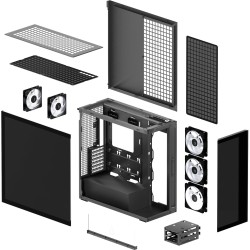 Arctic Xtender Mirror Black Midi Tower PC Case - E-ATX Support, Vertical GPU, 482 mm GPU length, Black