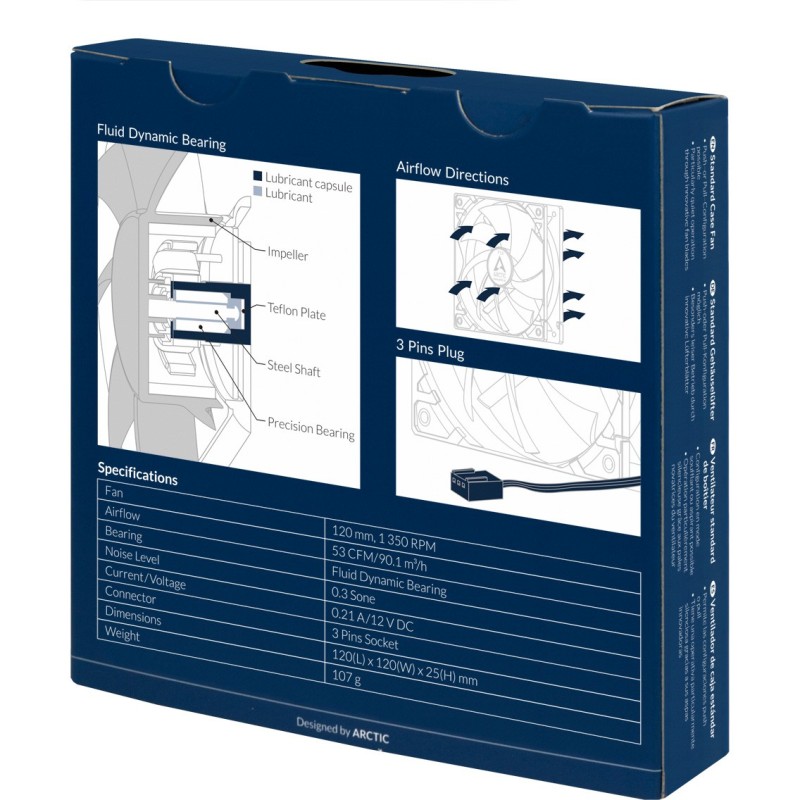 120mm Arctic F12 - F12 - Black, 4-pin PWM, 25mm thick — Buy in Cyprus with Fast Delivery