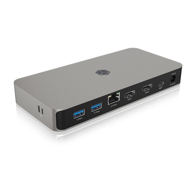 ICY BOX IB-DK2880-C41 USB4 10-in-1 PD 100W Docking Station - IB-DK2880-C41 - Anthracite/Black, 2x HDMI