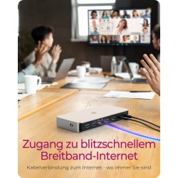 ICY BOX IB-DK2880-C41 USB4 10-in-1 PD 100W Docking Station - IB-DK2880-C41 - Anthracite/Black, 2x HDMI