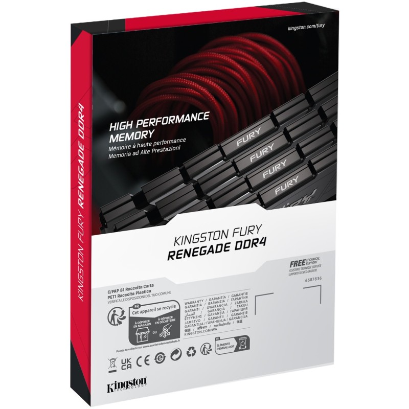 Kingston FURY Renegade Black DDR4 32GB 3600MT/s CL16 DIMM Kit - 8x4GB — Buy in Cyprus with Fast Delivery