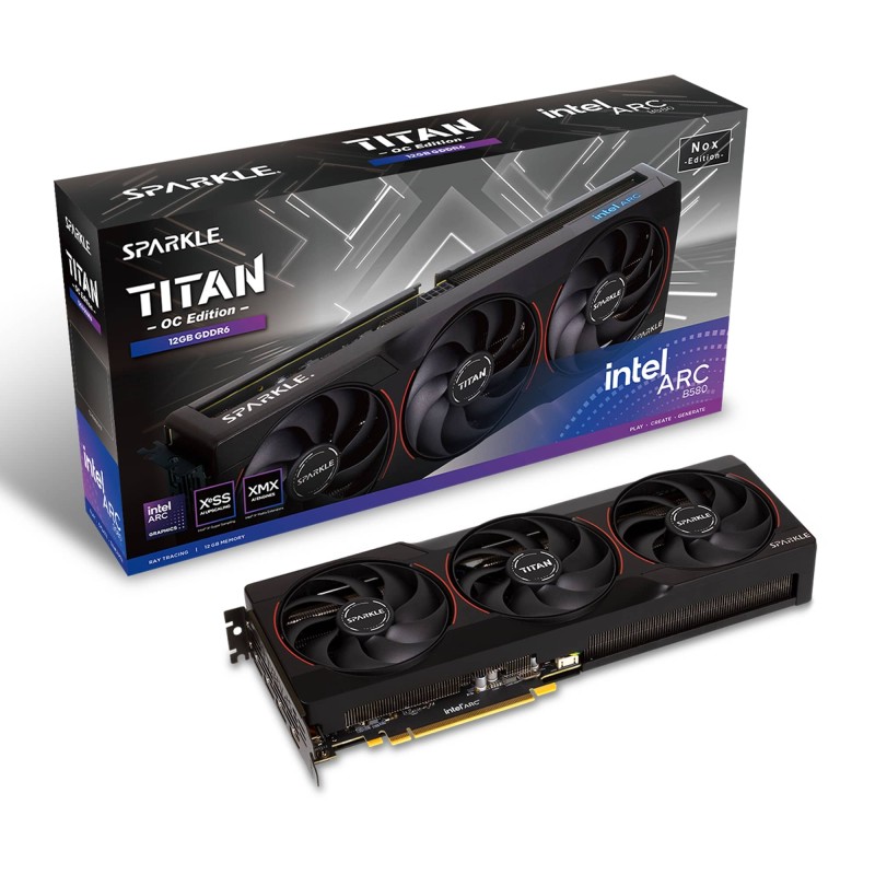 B580 12GB Sparkle Intel Arc Titan Nox OC GDDR6 3 Fan Sparkle — Buy in Cyprus with Fast Delivery