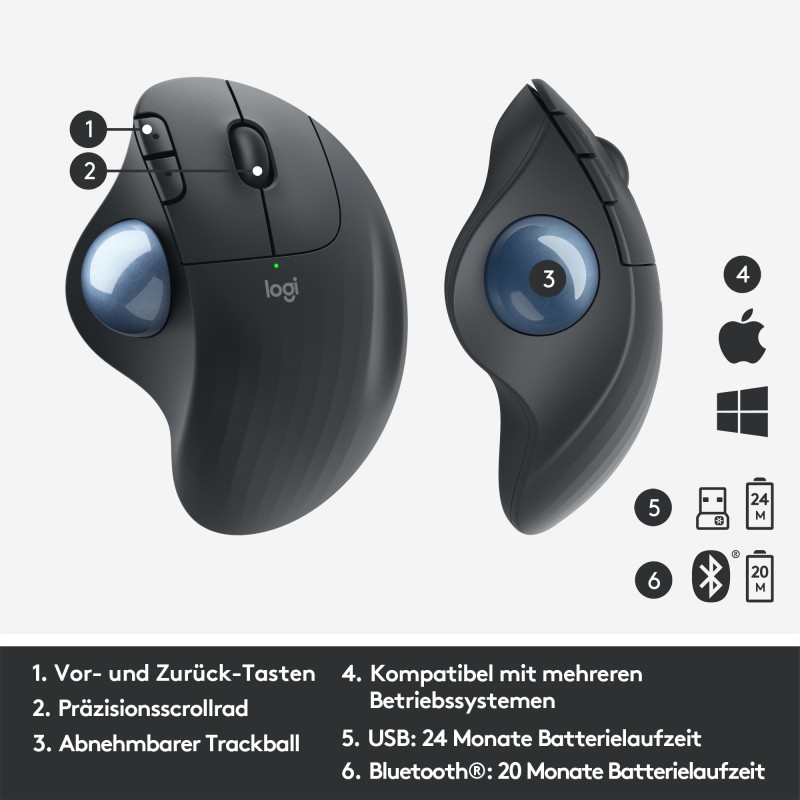 Logitech ERGO M575 Wireless Trackball Graphit - M575 - Graphit — Buy in Cyprus with Fast Delivery