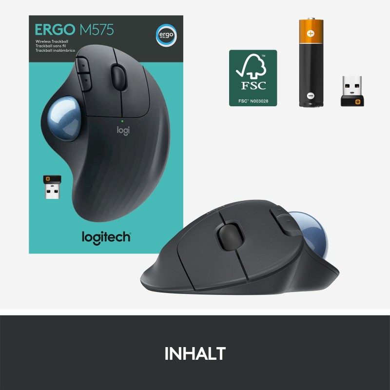 Logitech ERGO M575 Wireless Trackball Graphit - M575 - Graphit — Buy in Cyprus with Fast Delivery