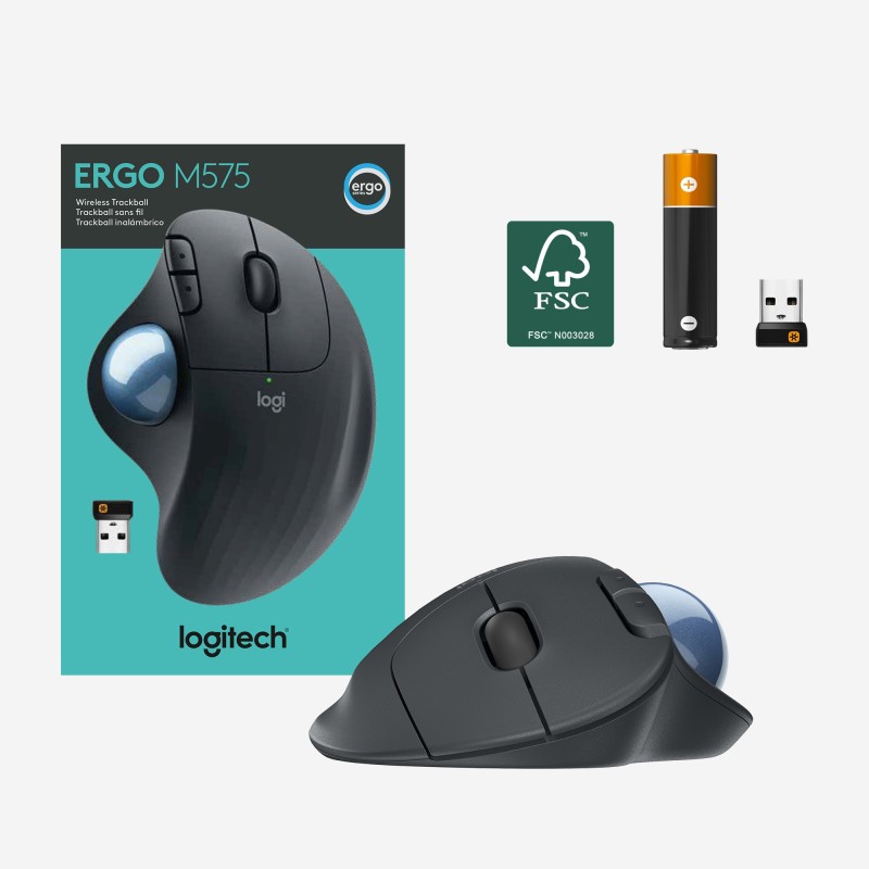 Logitech ERGO M575 Wireless Trackball Graphit - M575 - Graphit — Buy in Cyprus with Fast Delivery