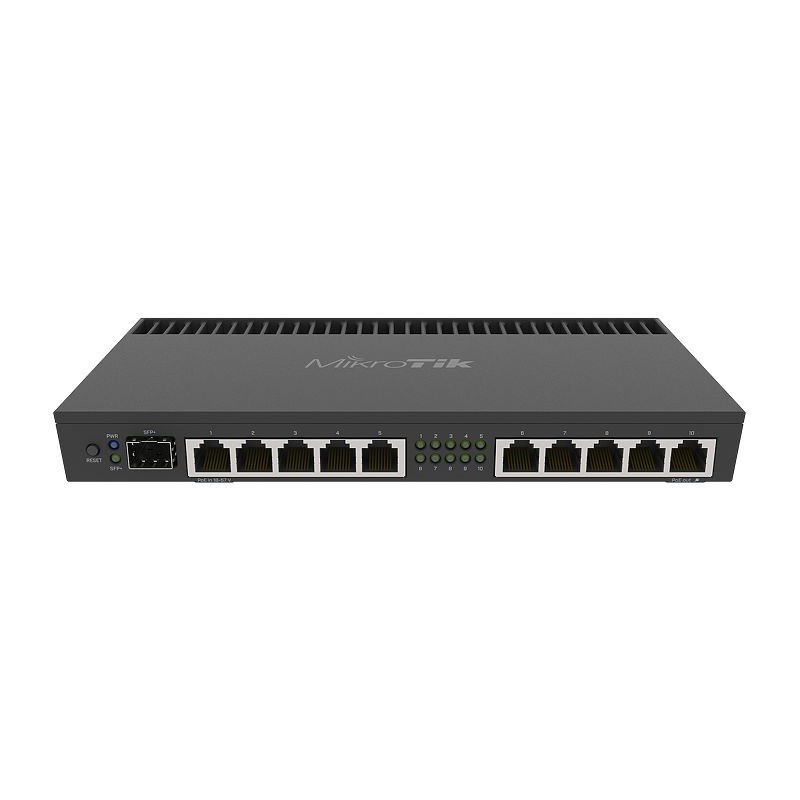Mikrotik RB4011iGS+RM - RB4011iGS+RM - Black, 1 GB RAM, 1400 MHz, 10x Gigabit Ethernet, 1x SFP+