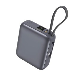 QCY PB10C Grey 10000mAh 35W PD fast charge power bank - PB10C - Grey, 10000mAh, 35W PD, Digital Display, Fireproof ABS+PC