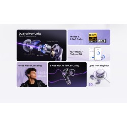 QCY Melobuds N70 ANC Black - HT18 - TWS Hi-Res Earbuds LDAC BT 6.0 IPX5 Wireless Charge — Buy in Cyprus with Fast Delivery