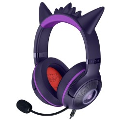 Kraken Kitty V2 Gengar Pokemon Ed. - USB 7.1 Gaming Headset - Purple Ears (PC, PS5, Switch, RGB)