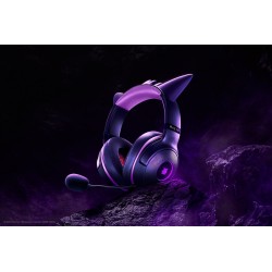 Kraken Kitty V2 Gengar Pokemon Ed. - USB 7.1 Gaming Headset - Purple Ears (PC, PS5, Switch, RGB)