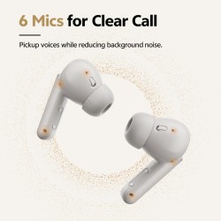 QCY Buds ANC Cream Grey - HT15 - 45dB ANC, TWS Earbuds, 35h Total Battery, 5-mic ENC — Buy in Cyprus with Fast Delivery