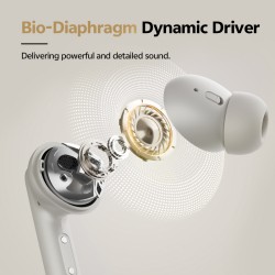 QCY Buds ANC Cream Grey - HT15 - 45dB ANC, TWS Earbuds, 35h Total Battery, 5-mic ENC — Buy in Cyprus with Fast Delivery