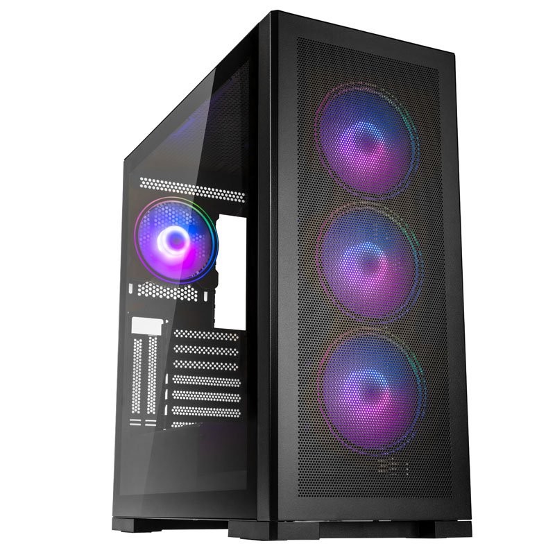 Kolink Unity Meshbay ARGB Midi ATX Tower Case - Black, 400mm GPU clearance, 4 pre-installed fans