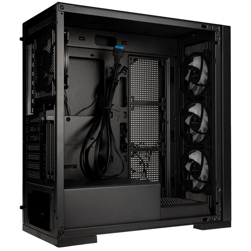 Kolink Unity Meshbay ARGB Midi ATX Tower Case - Black, 400mm GPU clearance, 4 pre-installed fans