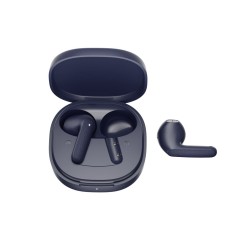 QCY Air Blue Semi-Ear TWS Earbuds, quad Mic ENC multi-point connection, leather grain case - T41 - Blue