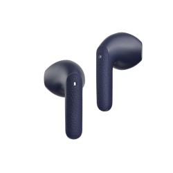 QCY Air Blue Semi-Ear TWS Earbuds, quad Mic ENC multi-point connection, leather grain case - T41 - Blue