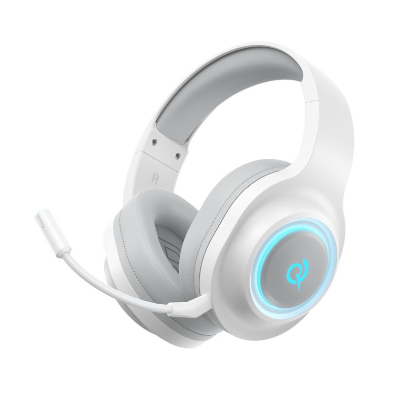 QCY Heroad V200 Wireless Quad White - Bluetooth, WiFi, USB-A & USB-C RGB Gaming Headset PS4 PS5 PC