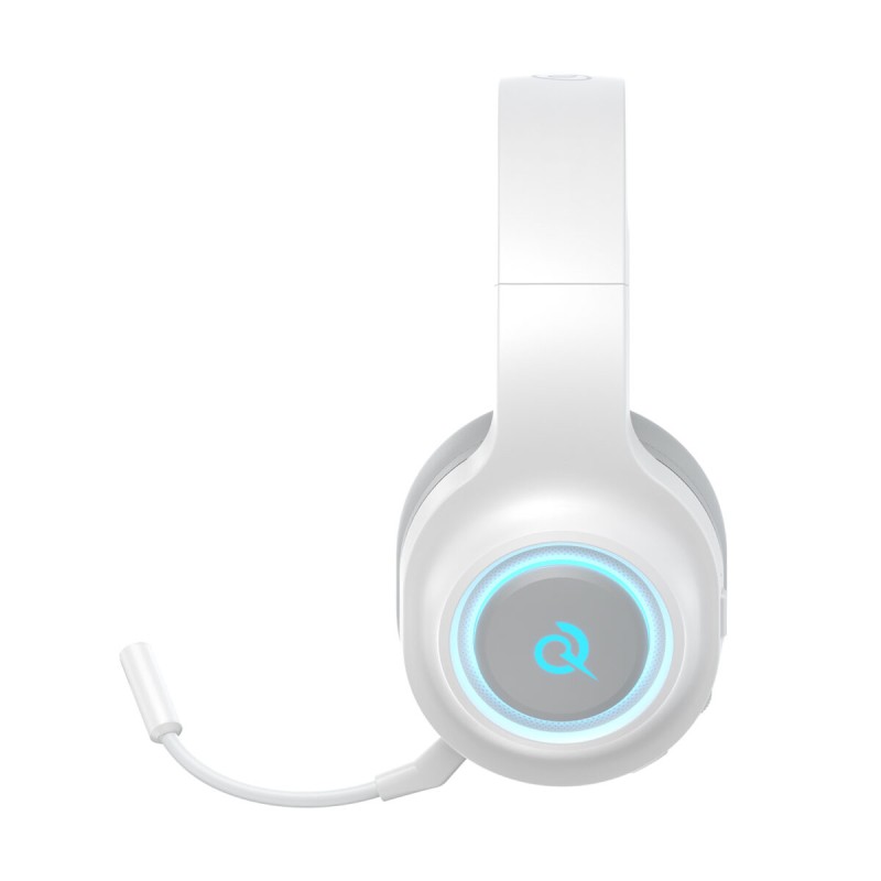 QCY Heroad V200 Wireless Quad White - Bluetooth, WiFi, USB-A & USB-C RGB Gaming Headset PS4 PS5 PC
