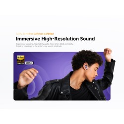 QCY Melobuds N70 ANC Silver Titanium - HT18 - TWS Flagship Hi-Res Earbuds, BT 6.0, IPX5, Wireless Charging