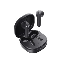 QCY Air TWS Earbuds - Dark Grey - Quad Mic ENC, Multi-point, Leather Grain Case — Buy in Cyprus with Fast Delivery