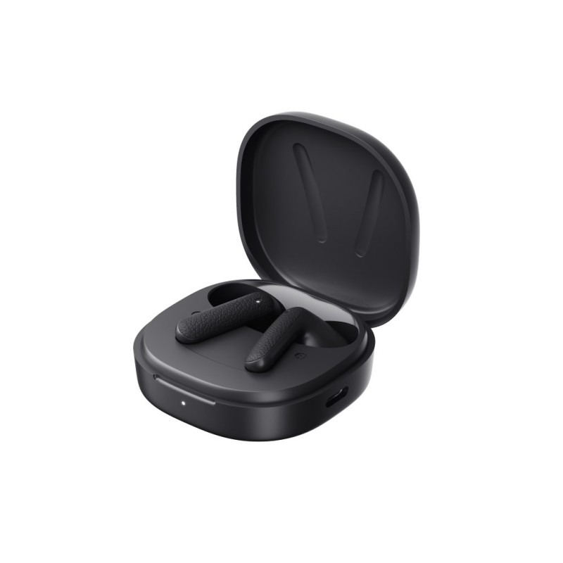 QCY Air TWS Earbuds - Dark Grey - Quad Mic ENC, Multi-point, Leather Grain Case — Buy in Cyprus with Fast Delivery