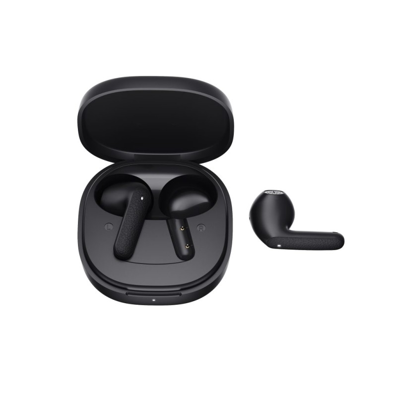QCY Air TWS Earbuds - Dark Grey - Quad Mic ENC, Multi-point, Leather Grain Case — Buy in Cyprus with Fast Delivery