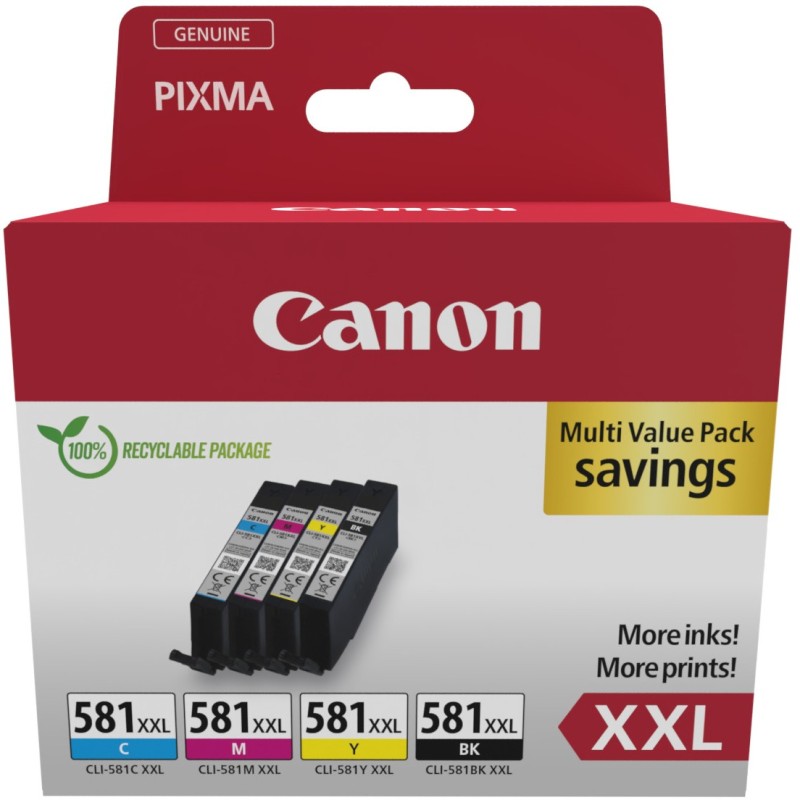 Canon Ink - CLI-581XXL - 1998C007 4-pack (BKMCY) — Buy in Cyprus with Fast Delivery
